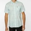 New 👏 O'Neill Aqua & White Cosmos Short-Sleeve Button-Up Top - Men 👏 -O'Neill Sales zu108711014 main tm1663765899