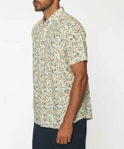 Wholesale 😍 O'Neill Cream & Yellow Abstract Sunburst Short-Sleeve Button-Up Top - Men ❤️ -O'Neill Sales zu108711207 alt 1 tm1663765899