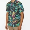 Buy 🤩 O'Neill Black & Green Palm Incognito Short-Sleeve Button-Up Top - Men 👏 -O'Neill Sales zu108711271 main tm1663765899