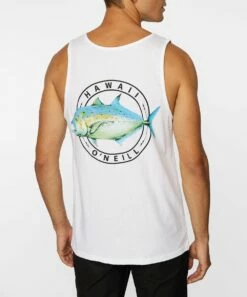 New 👏 O'Neill White Fresh Scoop Neck Tank - Men ⌛