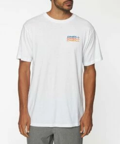 Deals 😉 O'Neill White Rack Em Triangle Crewneck Tee - Men 🔥 -O'Neill Sales zu108715310 alt 1 tm1663765430