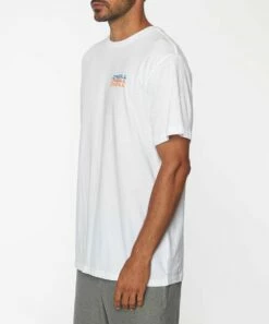 Deals 😉 O'Neill White Rack Em Triangle Crewneck Tee - Men 🔥 -O'Neill Sales zu108715310 alt 2 tm1663765430