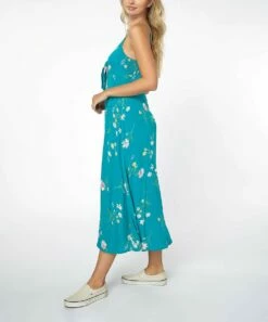Deals 🧨 O'Neill Blue & Pink Floral Sleeveless Maurice Midi 👗 Dress - Juniors 🥰 -O'Neill Sales zu109091776 alt 3 tm1664890922