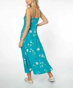 Deals 🧨 O'Neill Blue & Pink Floral Sleeveless Maurice Midi 👗 Dress - Juniors 🥰 -O'Neill Sales zu109091776 alt 4 tm1664890922