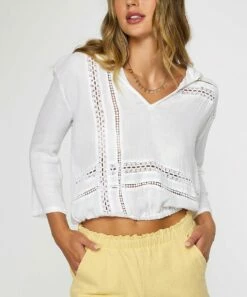 Deals ๐คฉ O'Neill White Embroidered-Detail Renata Crop Hoodie - Juniors ๐