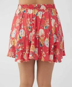 Promo 😀 O'Neill Red Floral Lopez Miniskirt - Juniors 😀 -O'Neill Sales zu109091987 alt 2 tm1664890922