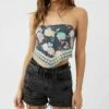 Discount 🔥 O'Neill Slate Floral Strapless Skyler Crop Top - Juniors 🤩 -O'Neill Sales zu109092028 main tm1664890922