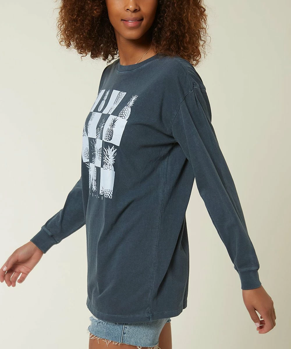 Discount 💯 O'Neill Slate Checkerboard Pineapple Logo Long-Sleeve Tee - Juniors 💯 5 Discount 💯 O'Neill Slate Checkerboard Pineapple Logo Long-Sleeve Tee - Juniors 💯 - Image 3