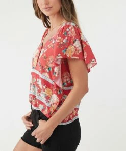Top 10 ๐ O'Neill Red Floral Flutter-Sleeve Maggy Button-Up Top - Juniors โ 10 Top 10 ๐ O'Neill Red Floral Flutter-Sleeve Maggy Button-Up Top - Juniors โ -O'Neill Sales zu109092209 alt 3 tm1664890170