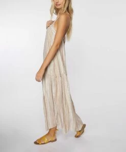 Brand new 👍 O'Neill Beige Stripe Sleeveless Keller Maxi 👗 Dress - Juniors 🌟 -O'Neill Sales zu109092314 alt 4 tm1664890170
