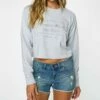Flash Sale ✨ O'Neill Heather Gray Inlet Crop Sweatshirt - Juniors 👍 -O'Neill Sales zu109092481 main tm1671207857