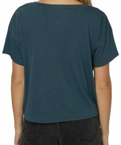 Hot Sale 🎉 O'Neill Slate & Blush 'Visionary' Crop Tee - Juniors ⭐ -O'Neill Sales zu109092547 alt 3 tm1664890536