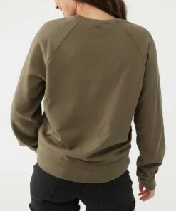 Best Sale ⭐ O'Neill Army Green Ocean Seaspray Crewneck Sweatshirt - Juniors ❤️ -O'Neill Sales zu109092596 alt 3 tm1664890536