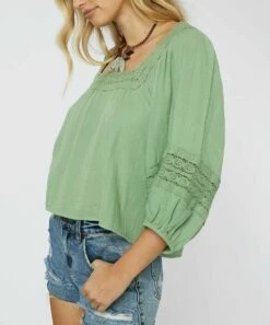 Outlet 👏 O'Neill Aloe Square-Neck Doreen Peasant Top - Juniors 😉 -O'Neill Sales zu109092808 alt 3 tm1664890744