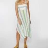 Cheapest ⌛ O'Neill Vanilla & Green Stripe Racerback Miranda Midi 👗 Dress - Juniors 😍 -O'Neill Sales zu109092967 main tm1664890648