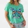 Wholesale ⭐ O'Neill Kelly Green Butterfly 'Surf' Fly By Logo Crewneck Tee - Juniors 😉 -O'Neill Sales zu109092971 alt 2 tm1664890648