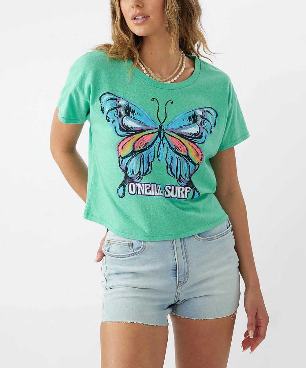 Wholesale โญ O'Neill Kelly Green Butterfly 'Surf' Fly By Logo Crewneck Tee - Juniors ๐ 7 Wholesale โญ O'Neill Kelly Green Butterfly 'Surf' Fly By Logo Crewneck Tee - Juniors ๐ - Image 5
