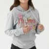 Coupon ⌛ O'Neill Heather Gray Floral Offshore Logo Hoodie - Juniors 🧨 -O'Neill Sales zu109094199 alt 1 tm1664890648