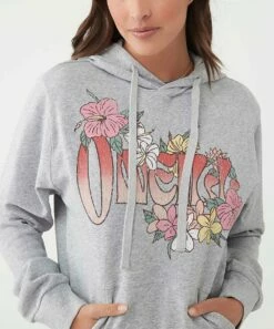 Coupon ⌛ O'Neill Heather Gray Floral Offshore Logo Hoodie - Juniors 🧨 -O'Neill Sales zu109094199 alt 2 tm1664890648