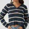 Budget 👍 O'Neill Slate Stripe Catamaran Crop V-Neck Hoodie - Juniors 🥰 -O'Neill Sales zu109094281 alt 2 tm1671207857