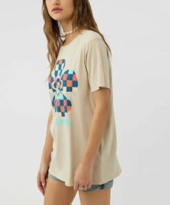 Discount 🛒 O'Neill Stone Checkerboard Floral 'Surf Co' Roll Tide Crewneck Tee - Juniors ✔️ -O'Neill Sales zu109094335 alt 2 tm1664890648