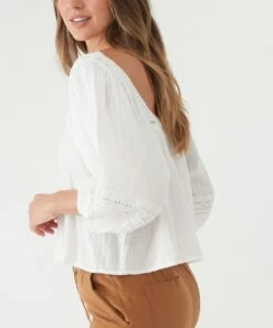 Flash Sale 🔥 O'Neill Winter White Crochet-Trim Doreen Square Neck Top - Juniors 😀 -O'Neill Sales zu109094466 alt 1 tm1671207857