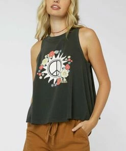 Brand new 🛒 O'Neill Faded Black Peaceful Logo Swing Top - Juniors 🔥 -O'Neill Sales zu109094666 alt 1 tm1664890027