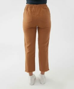 Best Sale 💯 O'Neill Camel Pocket Drawstring Corie Linen-Blend Crop Pants - Juniors 👏 -O'Neill Sales zu110751553 alt 3 tm1671210852