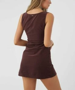 Top 10 👏 O'Neill Brown Babette Corduroy Sleeveless Scoop Neck 👗 Dress - Juniors 👏 -O'Neill Sales zu110751556 alt 1 tm1671207857