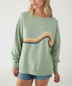 Best Pirce 👍 O'Neill Sage Stripe-Accent Choice Sweatshirt - Juniors 🔥