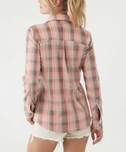 Promo ⌛ O'Neill Peach Plaid Zuma Button-Up - Juniors 🔔 -O'Neill Sales zu110751845 alt 3 tm1671207857