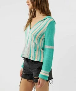 Cheap 🔥 O'Neill Pool Stripe Knit Catamaran V-Neck Hoodie - Juniors 😀 -O'Neill Sales zu110760568 alt 2 tm1671207857