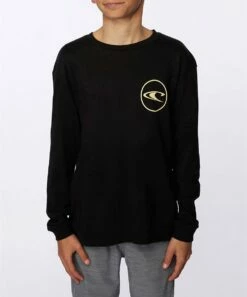 Hot Sale 🎉 O'Neill Black Swoop Logo Long-Sleeve Tee - Boys 💯