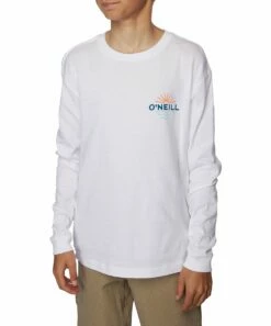New 🥰 O'Neill White Sun & Sea Logo Long-Sleeve Tee - Boys 🔥