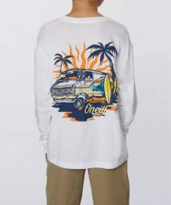 Coupon 😍 O'Neill White Van Life Logo Long-Sleeve Tee - Boys 🎉 -O'Neill Sales zu111284285 alt 3 tm1671560778