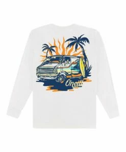 Coupon 😍 O'Neill White Van Life Logo Long-Sleeve Tee - Boys 🎉 -O'Neill Sales zu111284285 alt 4 tm1671560778
