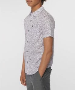 Hot Sale ✔️ O'Neill Pink & Blue Abstract Tame Short-Sleeve Button-Up - Boys 💯 -O'Neill Sales zu111284384 alt 3 tm1671560778