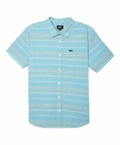 Cheapest 💯 O'Neill Aqua & White Stripe Seafarer Short-Sleeve Button-Up - Boys 🥰 -O'Neill Sales zu111284467 alt 1 tm1671560778