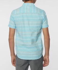 Cheapest 💯 O'Neill Aqua & White Stripe Seafarer Short-Sleeve Button-Up - Boys 🥰 -O'Neill Sales zu111284467 alt 2 tm1671560778