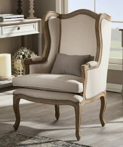 Buy 💯 Baxton Studio Beige Oreille French Provincial Armchair 🛒