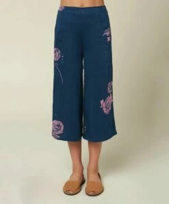Coupon 😀 O'Neill Dark Blue Floral Piña Gaucho Pants - 👧 Girls 🌟 -O'Neill Sales zu88590561 alt 1 tm1597425584