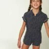 Coupon 🥰 O'Neill Navy Dash Stripe Collar Maia Button-Front Romper - 👧 Girls 😉 -O'Neill Sales zu88590562 main tm1597425584