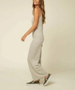 Best Pirce 🔥 O'Neill Oat Stripe Gaviotas Sleeveless Wide-Leg Jumpsuit - Juniors 💯 -O'Neill Sales zu97897768 alt 1 tm1627405908